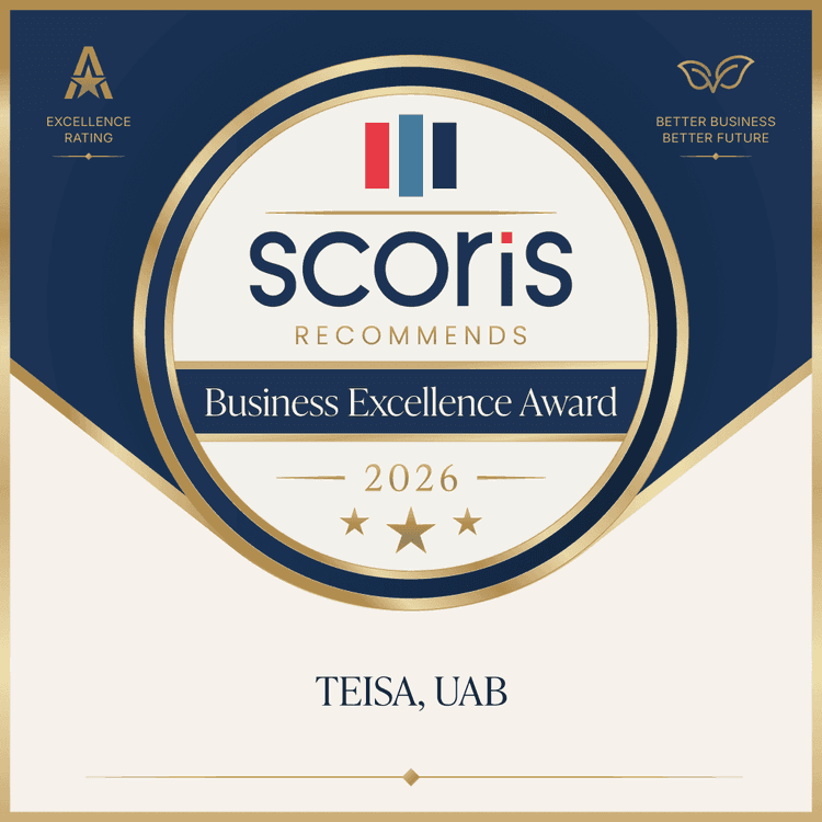 Teisa pelnė „Scoris Business Excellence Award 2026“ apdovanojimą